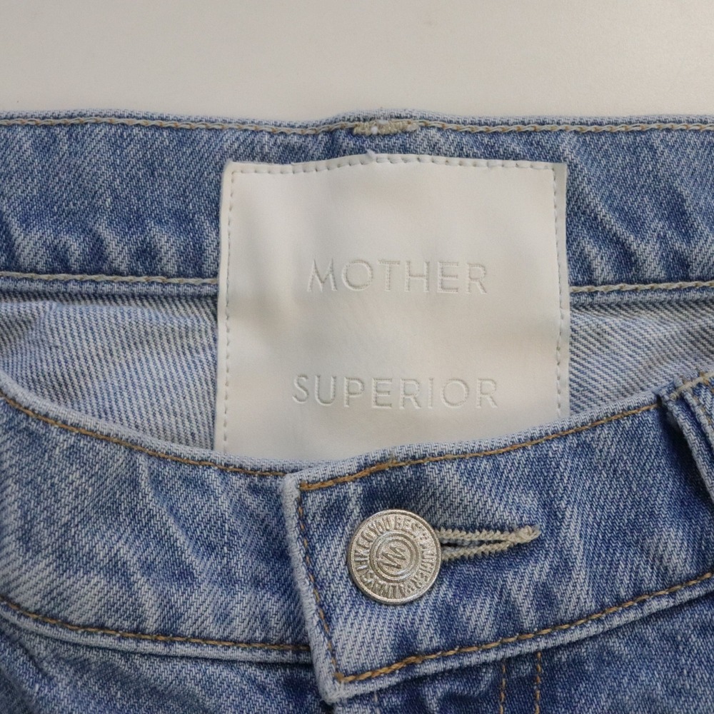 Mother Superior The Dodger Ankle Jeans 28 Romaine Calm Strawberry Embroidered - Picture 9 of 12